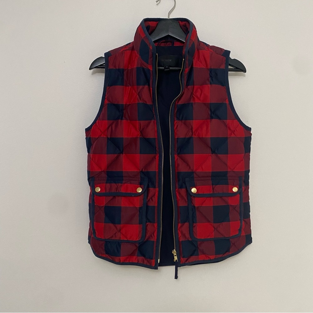 J.Crew Buffalo Plaid Puffer Vest Women's Size XSmall